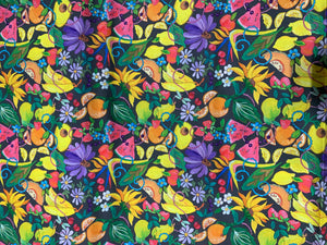 Free Spirit Art Fabric- Fruit Salad & Charcoal