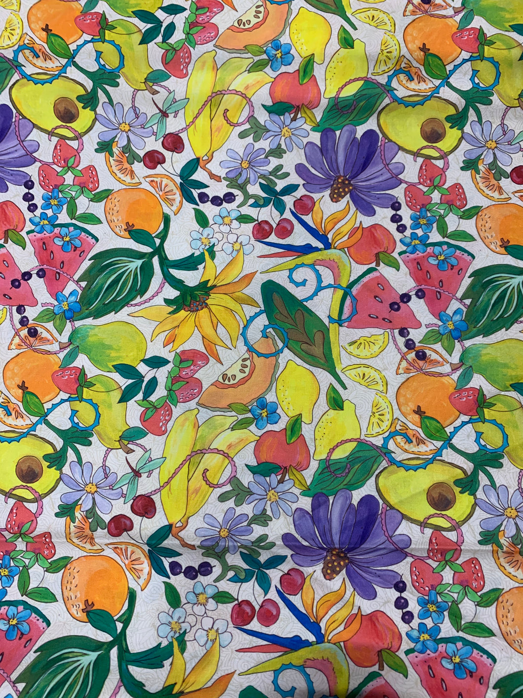 Free Spirit Art Fabric - Fruit Salad & Cream