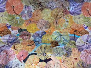 Free Spirit Art Fabric - Mingling Mushrooms Sunlit