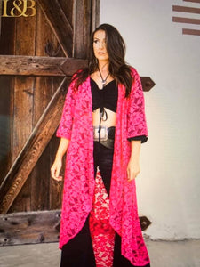 3/4 Sleeve Lace Hi Lo Duster