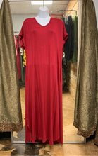 Load image into Gallery viewer, PLUS V-Neck Maxi Dress with Folded Short Sleeves and Rounded Hem
