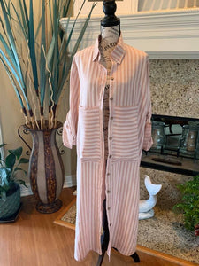 Striped Linen Coat Dress