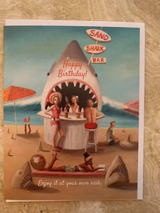 Sand Shark Art Card - Happy Birthday