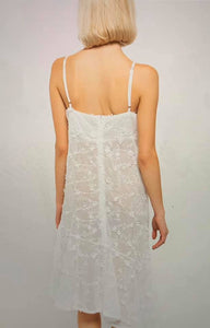 Sheer Asymmetric Cami Dress with Lace Detail