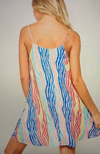 Load image into Gallery viewer, Rainbow Zebra Print Sleeveless Dress
