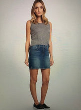Load image into Gallery viewer, Charmer Mid-Thigh Denim Skirt
