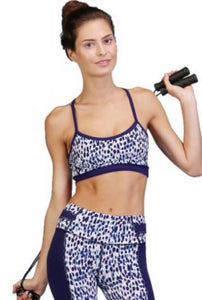 Spotted Print Y-Back Sports Bra