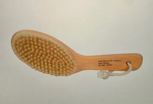 Natural Wood Body Brush with Contoured Wooden Handle