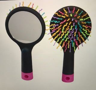 Novelty Hair Brush with Mirrored Back