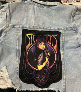 Custom Made & Distressed Cropped Art Jacket Stevie Nicks