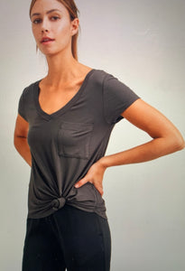 Essential V-Neck Tee with Chest Pocket