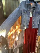 Load image into Gallery viewer, Denim Suede Fringed Jacket
